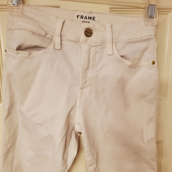 Frame Denim size 24 White High Rise Skinny Jeans - Picture 2 of 6